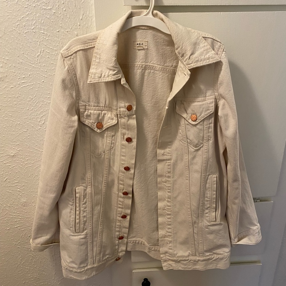 Able Lennon Boyfriend Jacket- white/off-white